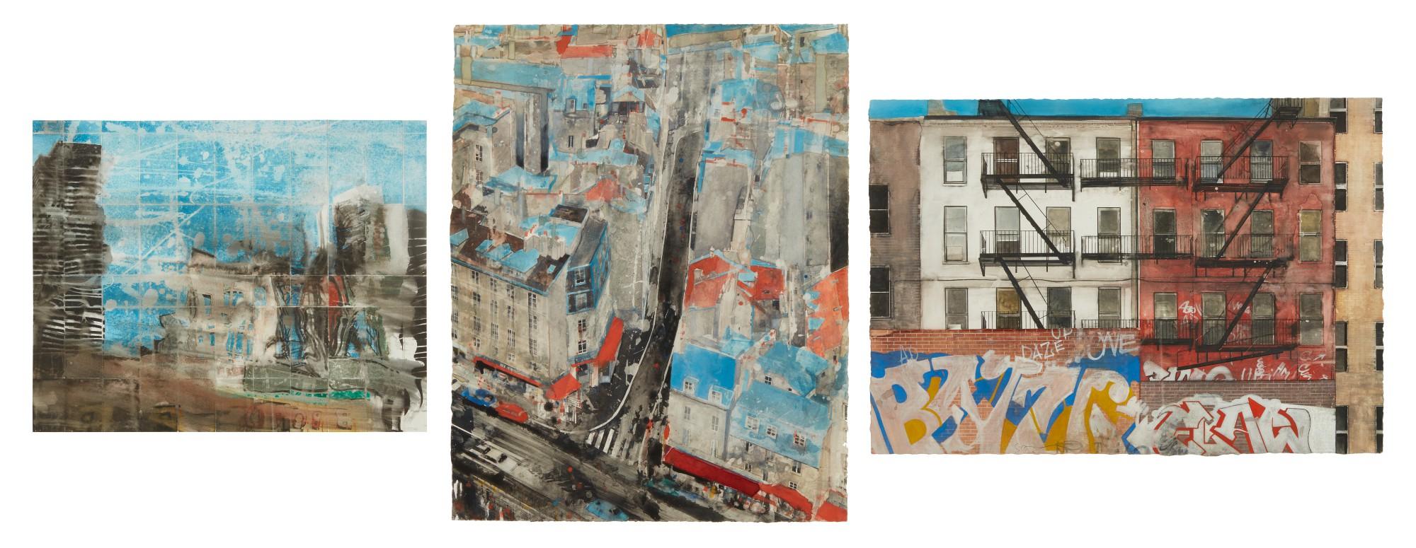 Gottfried Salzmann - I. New York Reflection Ii. Paris Jussieu Iii. New York Grafitti [3 Works]