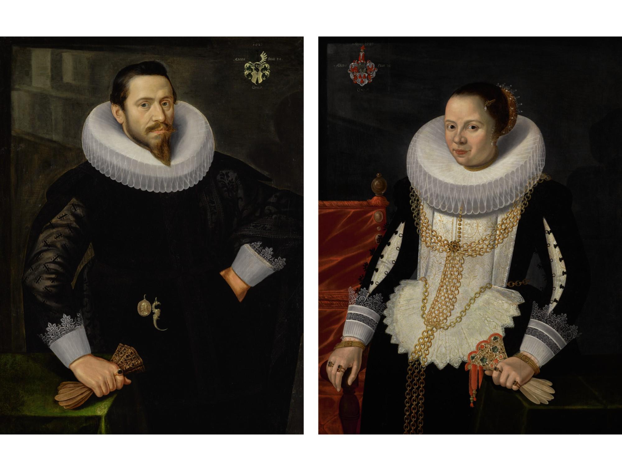 Gottfried Von Wedig - Portraits Of Peter Ostermann And His Wife Gertrude Kiever