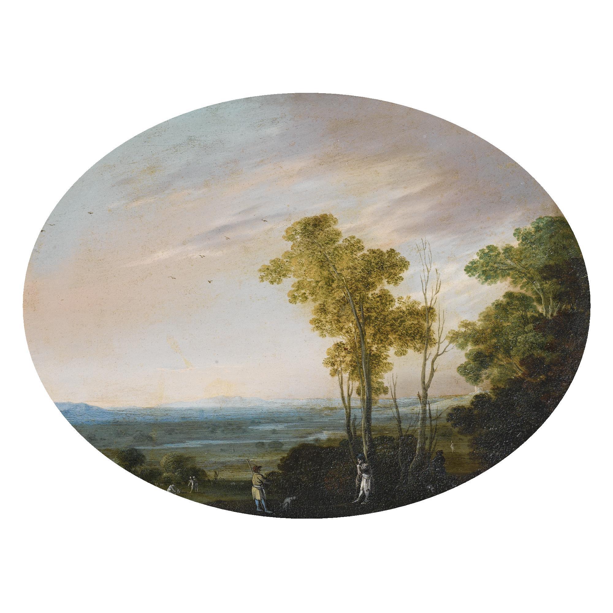 Gottfried Wals - Extensive Landscape With Figures By A Forest