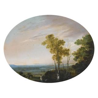 Gottfried Wals - Extensive Landscape With Figures By A Forest