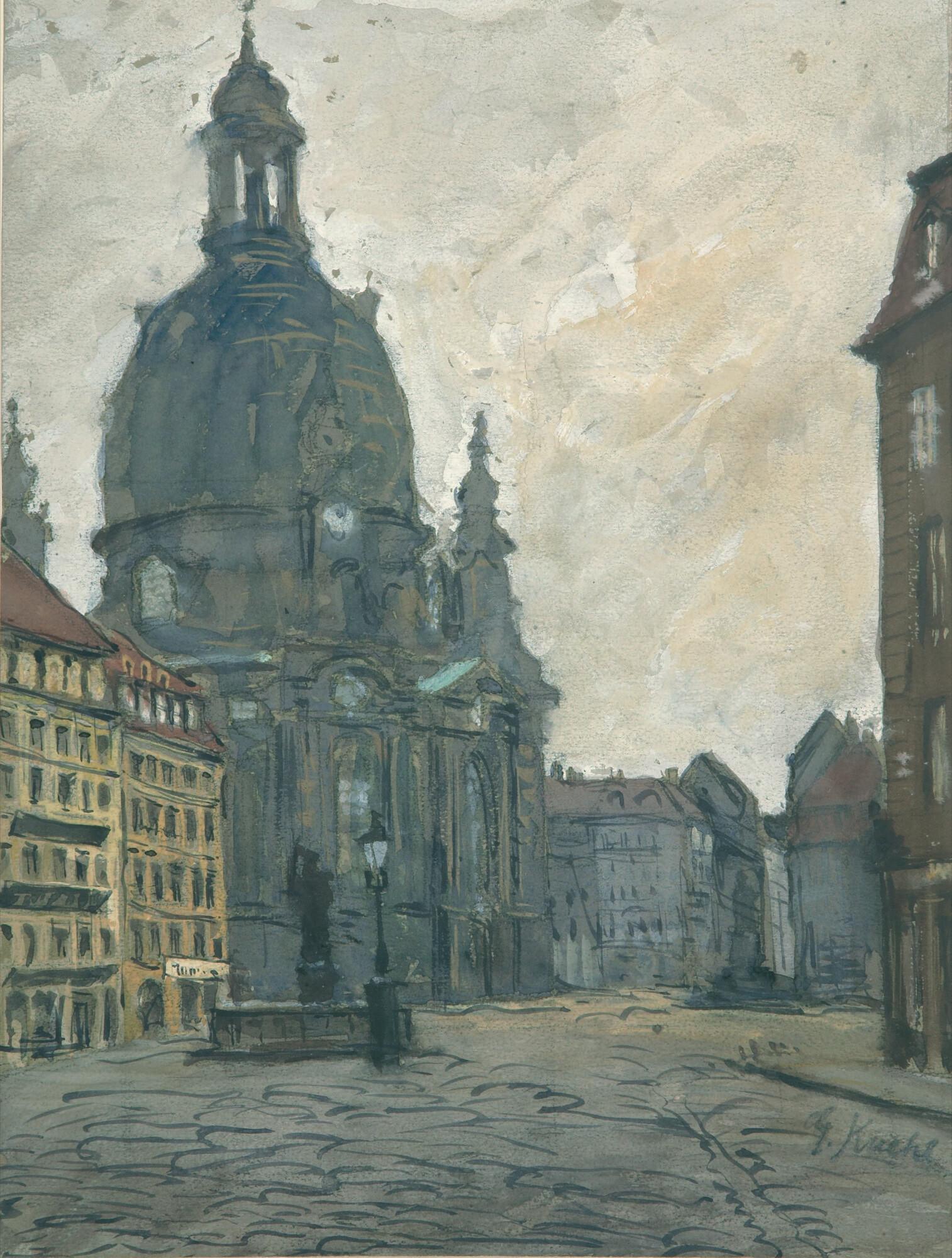 Gotthardt Johann Kuehl - Die Frauenkirche in Dresden.