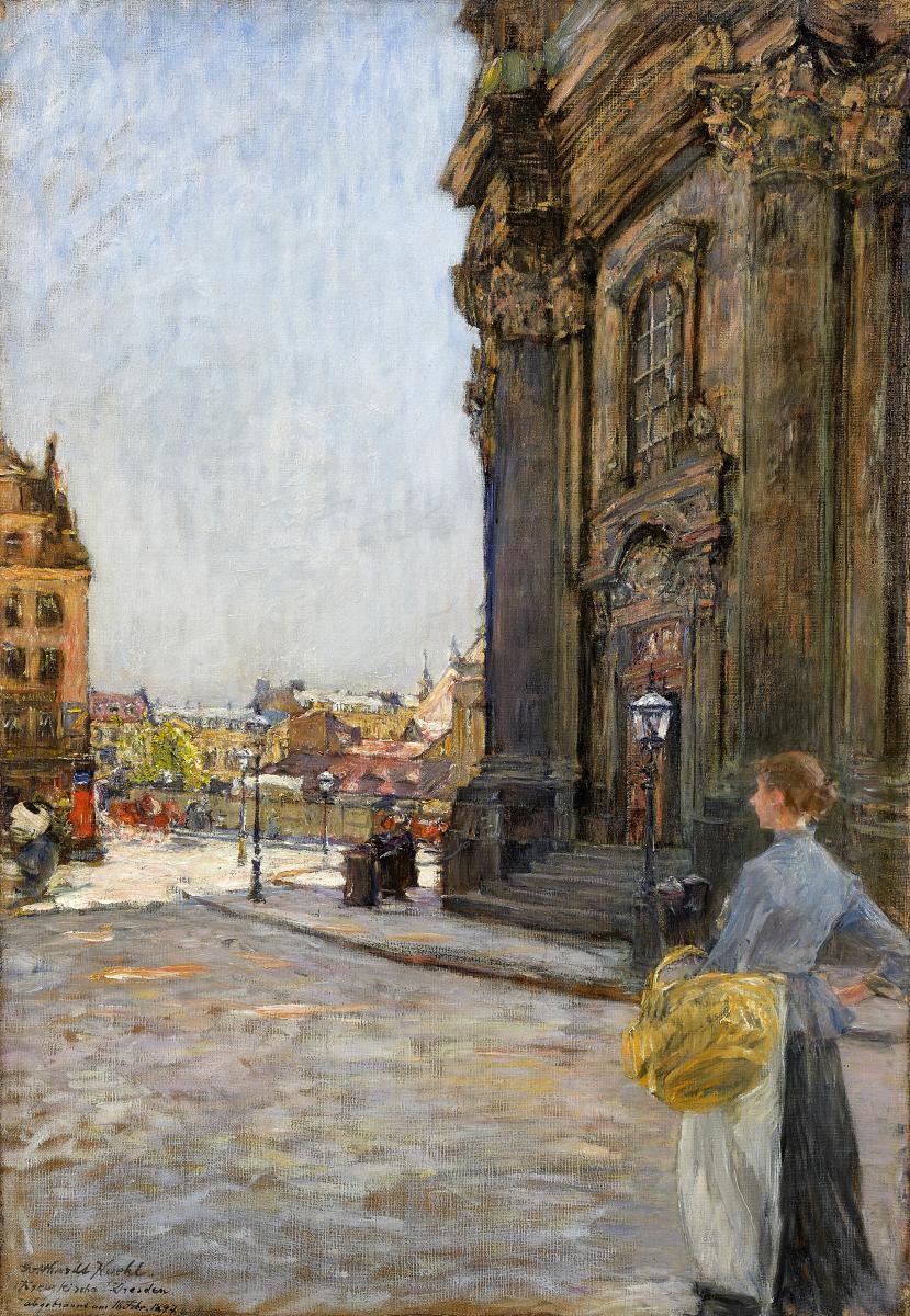 Gotthardt Kuehl - Vor der Kreuzkirche in Dresden