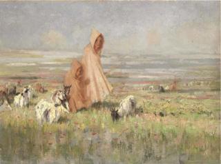 Gourlay Steell, R.S.A. - A Moroccan Goat Herd