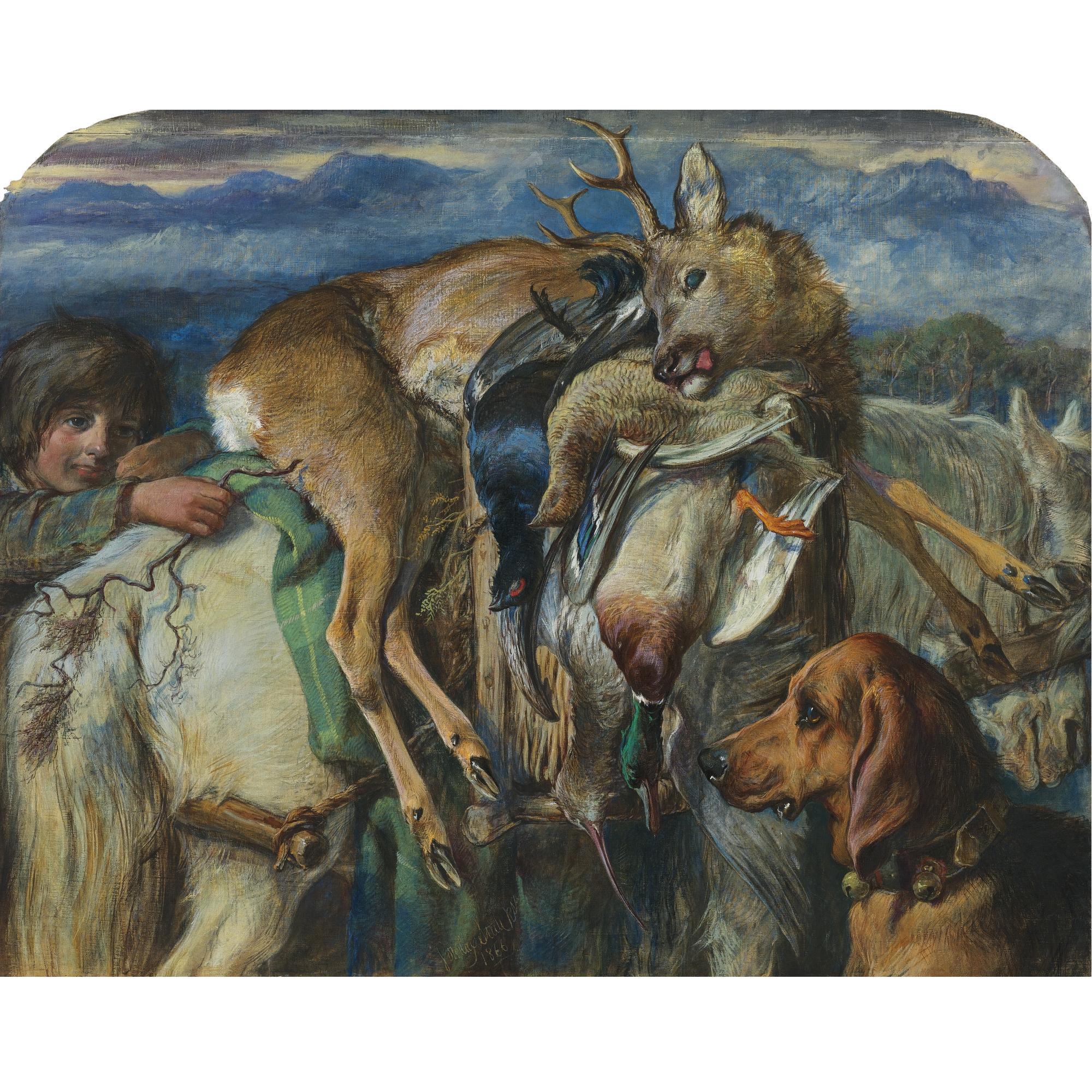 Gourlay Steell R.S.A. - Scottish The Hunter\'S Return