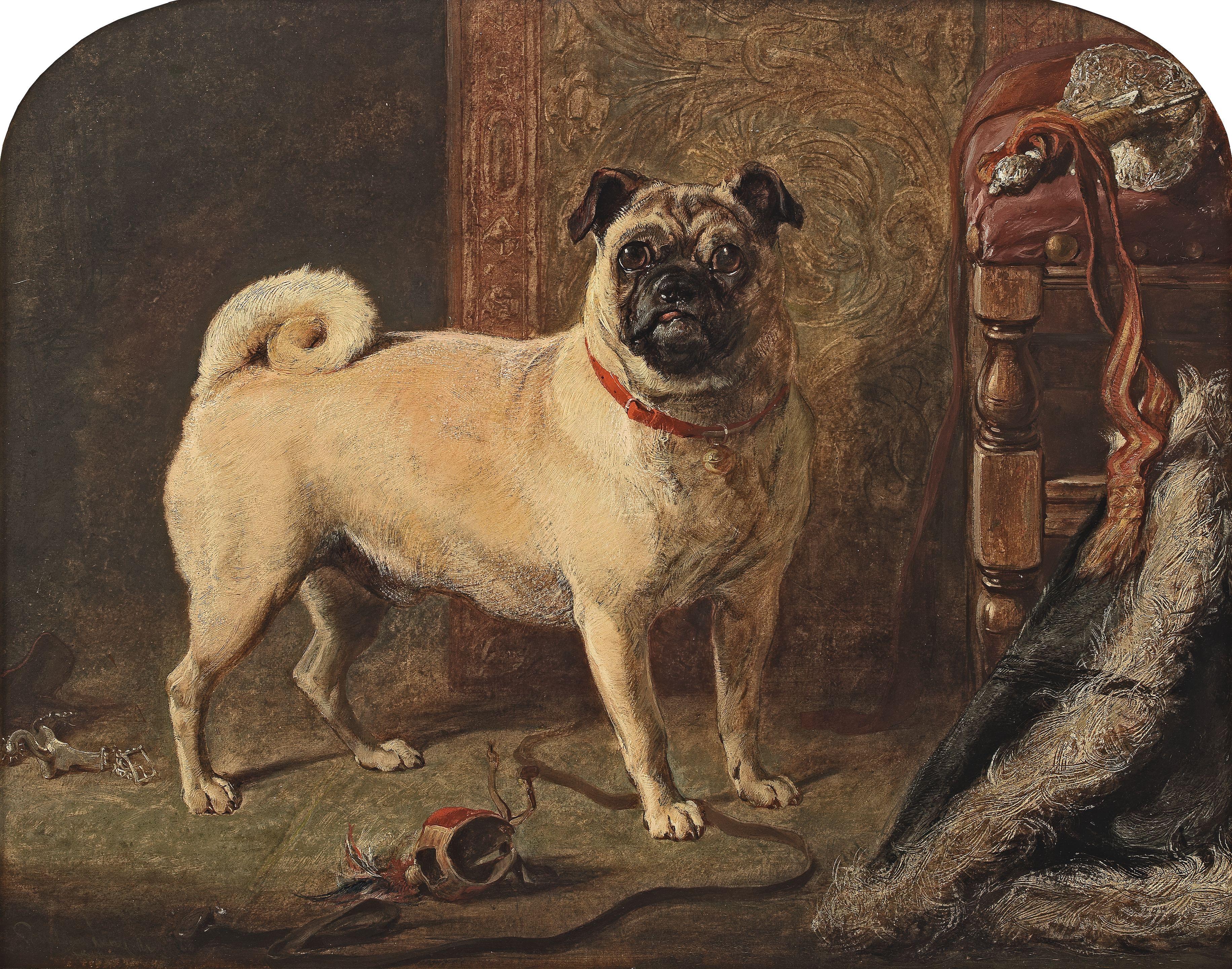 Gourlay Steell RSA - A Celebrated Pug from Mrs Carrick-Buchanan\'s Drumpellier Kennels