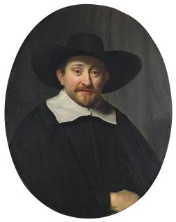 Govaert Flinck - Portrait of a man, half-length, in a broad-brimmed hat
