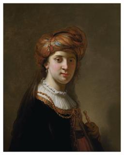 Govert Flinck - Portrait Of A Lady In A Turban, Half-Length
