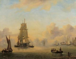 Govert Van Emmerik - A two-master in a calm, a harbour beyond