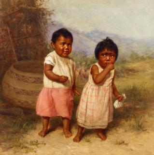 Grace Carpenter Hudson - A Diplomat 14 x 14 in. framed 20 x 20 in.