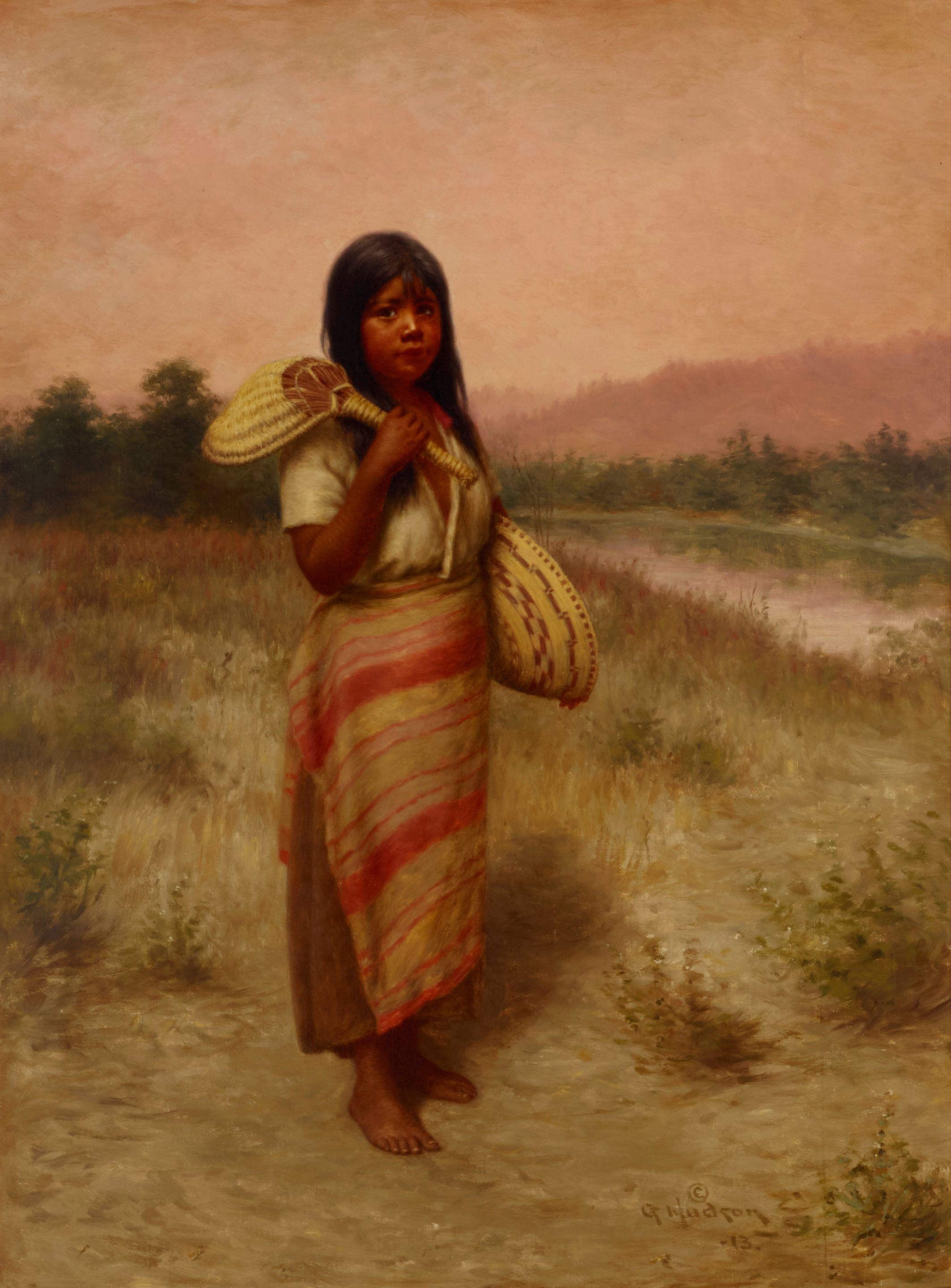 Grace Carpenter Hudson - The Tar Maid 24 x 18 in. framed 28 x 22 in.