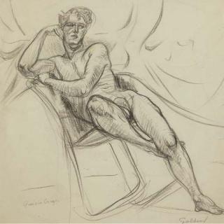 Grace Golden - Quentin Crisp seated in a chair