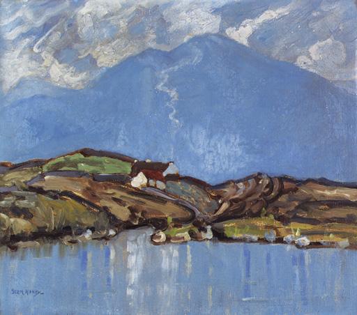 Grace Henry, H.R.H.A. - Cottages by a lough, Connemara