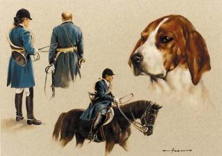 Graham Isom - Huntsmen and hounds, sketches