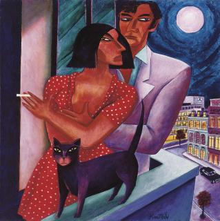 Graham Knuttel - Figures with a cat