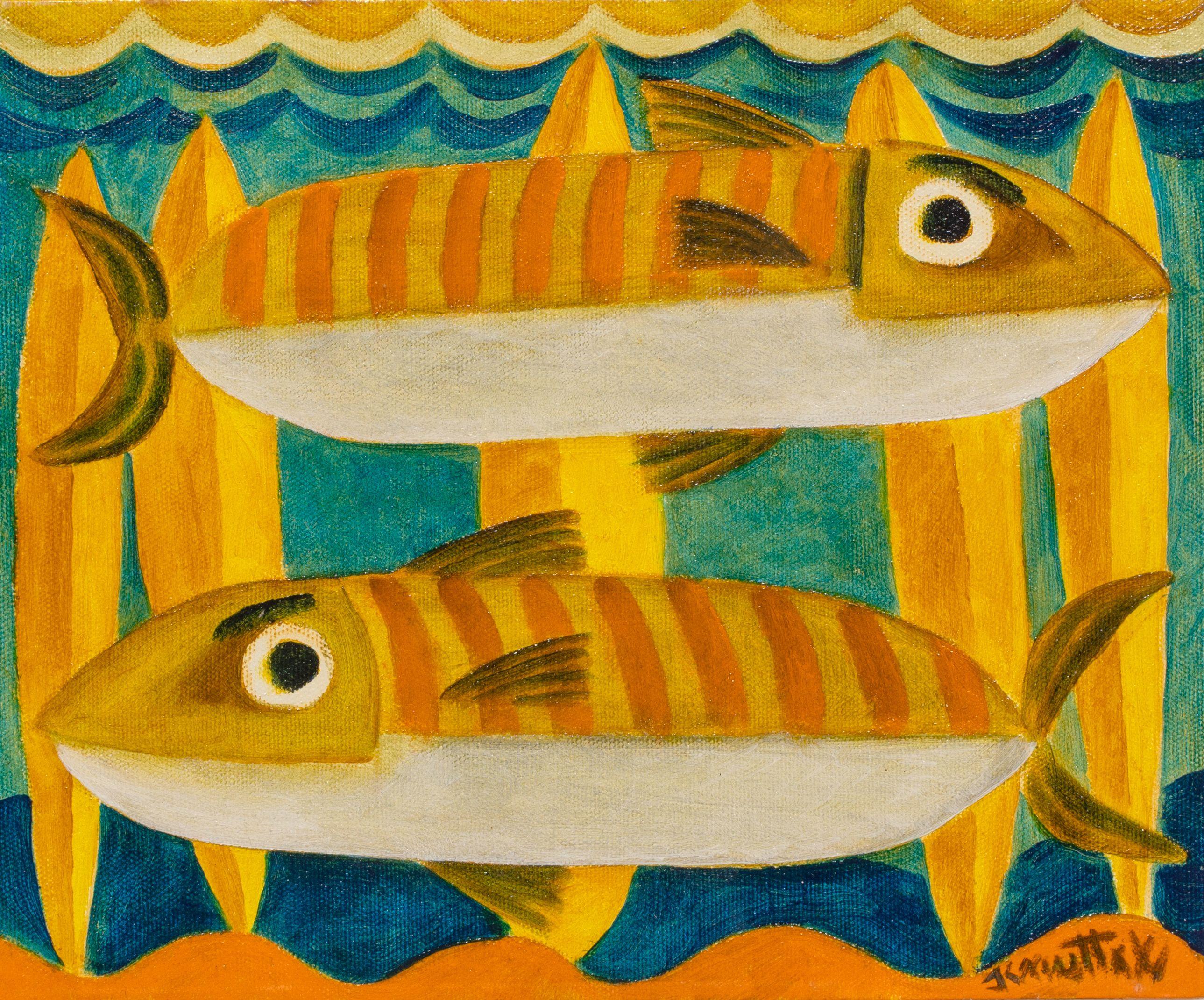 Graham Knuttel - Two Fish 25.7 x 30.3 cm. (10 1/8 x 11 7/8 in.)