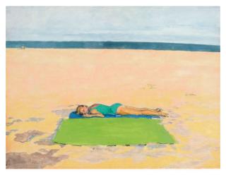 Graham Nickson - Bather with Green Towel
