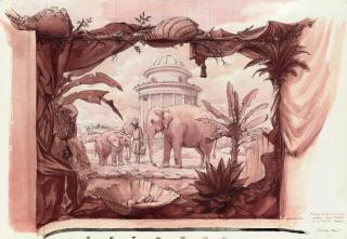 Graham Redgrave-Rust - Design for a mural: The Elephant Grotto