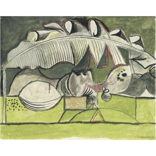 Graham Sutherland, O.M. - Banana Leaf Over Landscape