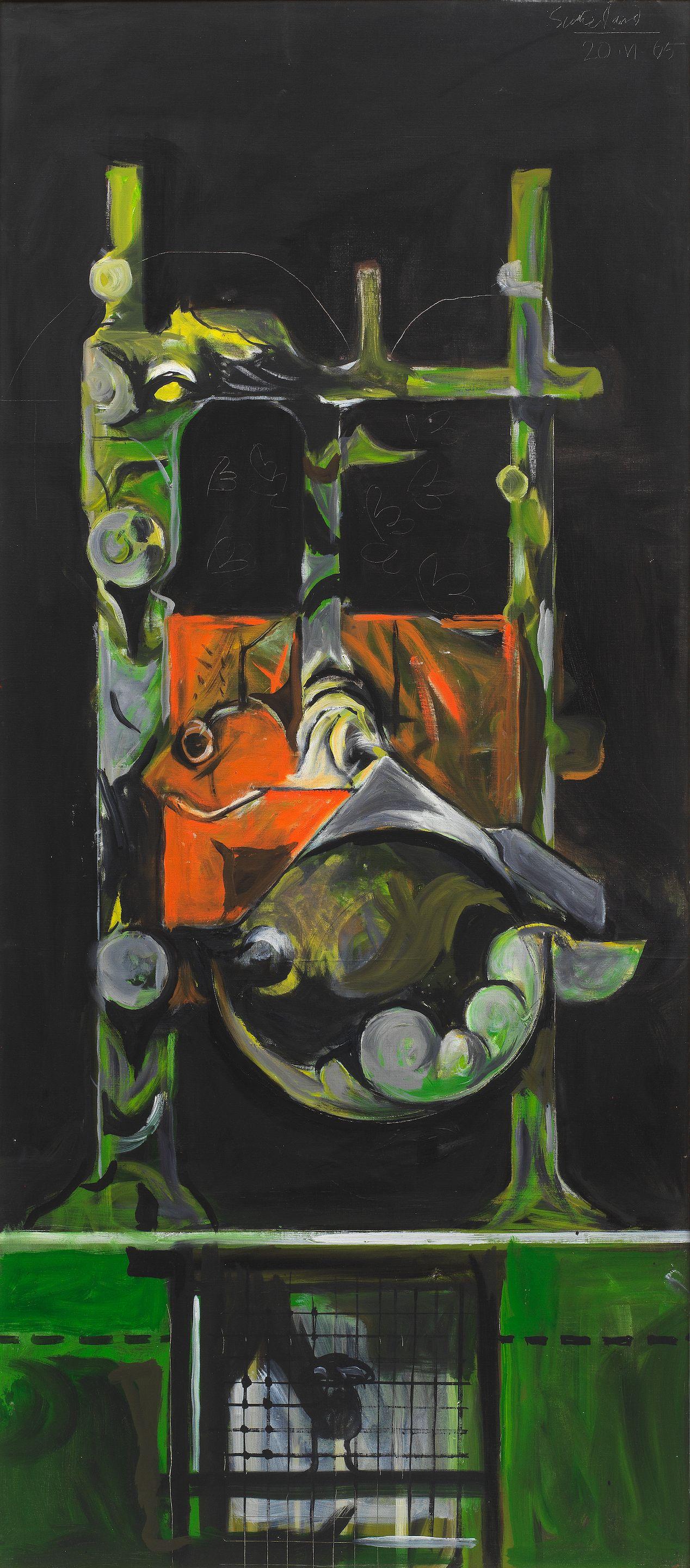 Graham Sutherland O.M. - Form Over Grill With Bird 145 x 65 cm. (57 1/8 x 25 5/8 in.)