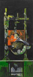 Graham Sutherland O.M. - Form Over Grill With Bird 145 x 65 cm. (57 1/8 x 25 5/8 in.)