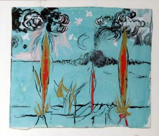 Graham Sutherland - Sketch with flames