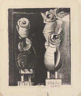 Graham Sutherland - Two Standing Forms in Black (Tassi 53)