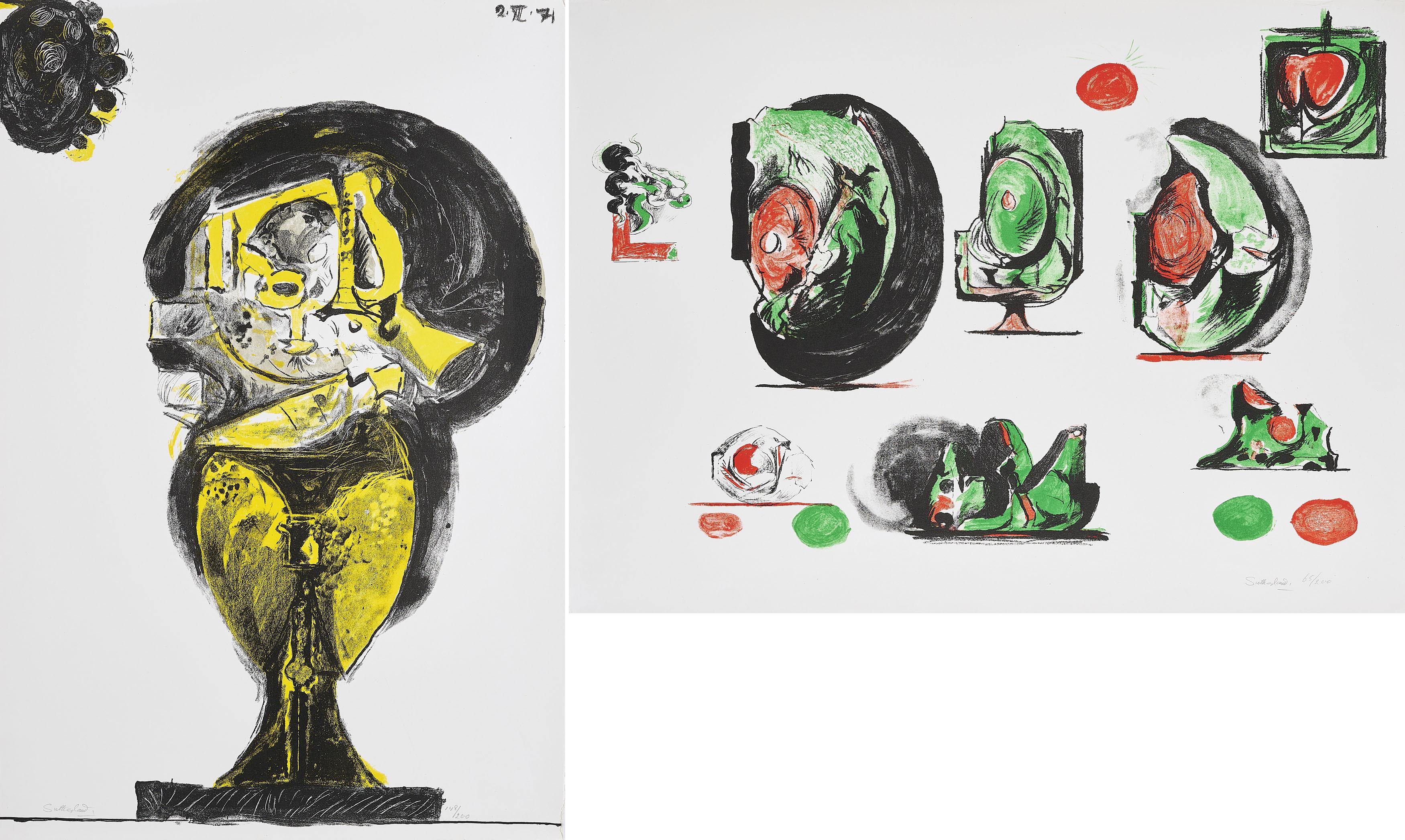 Graham Vivian Sutherland - Konvolut von 2 Lithografien.