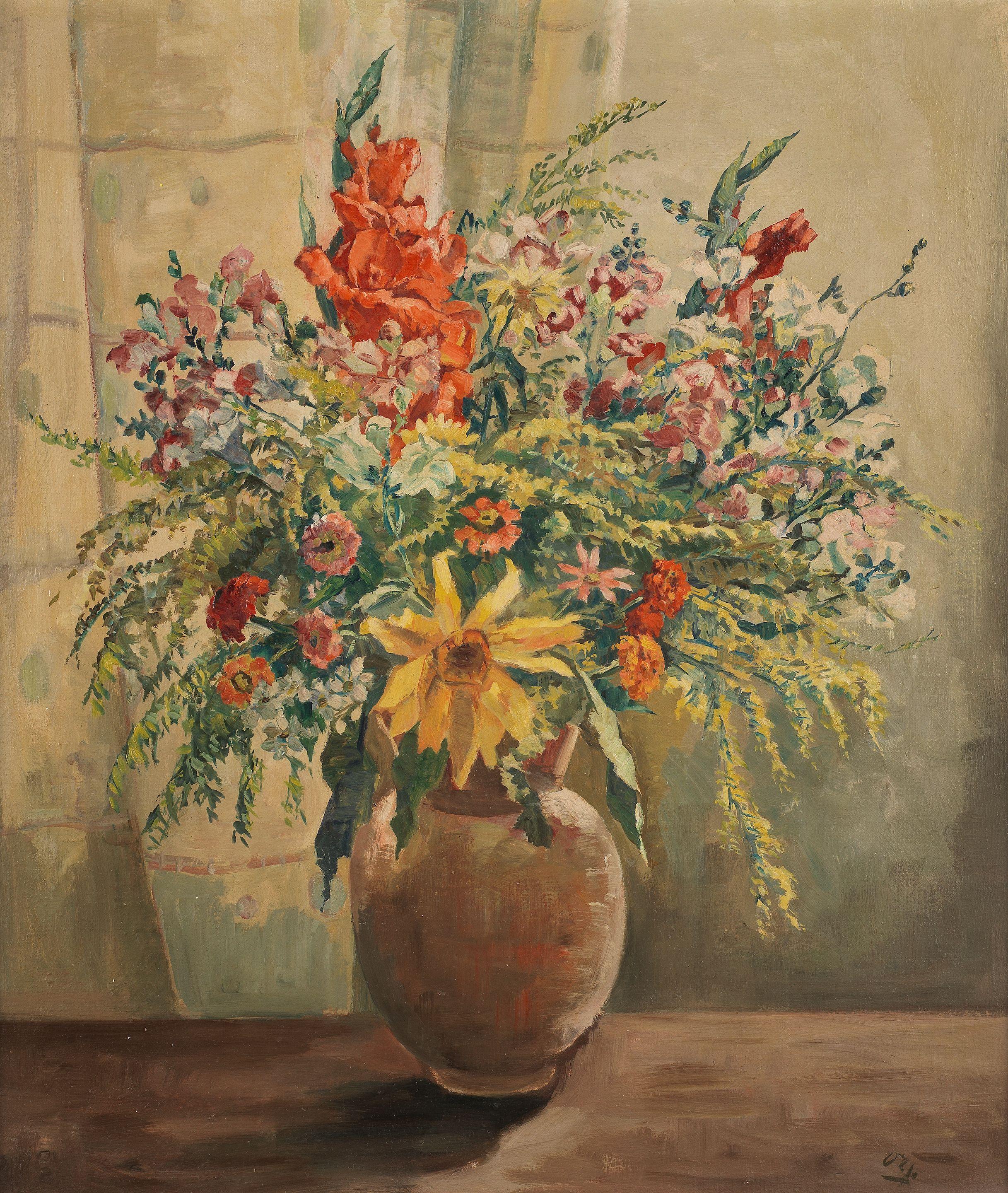 Grand Duchess Olga Alexandrovna - Still life with flowers