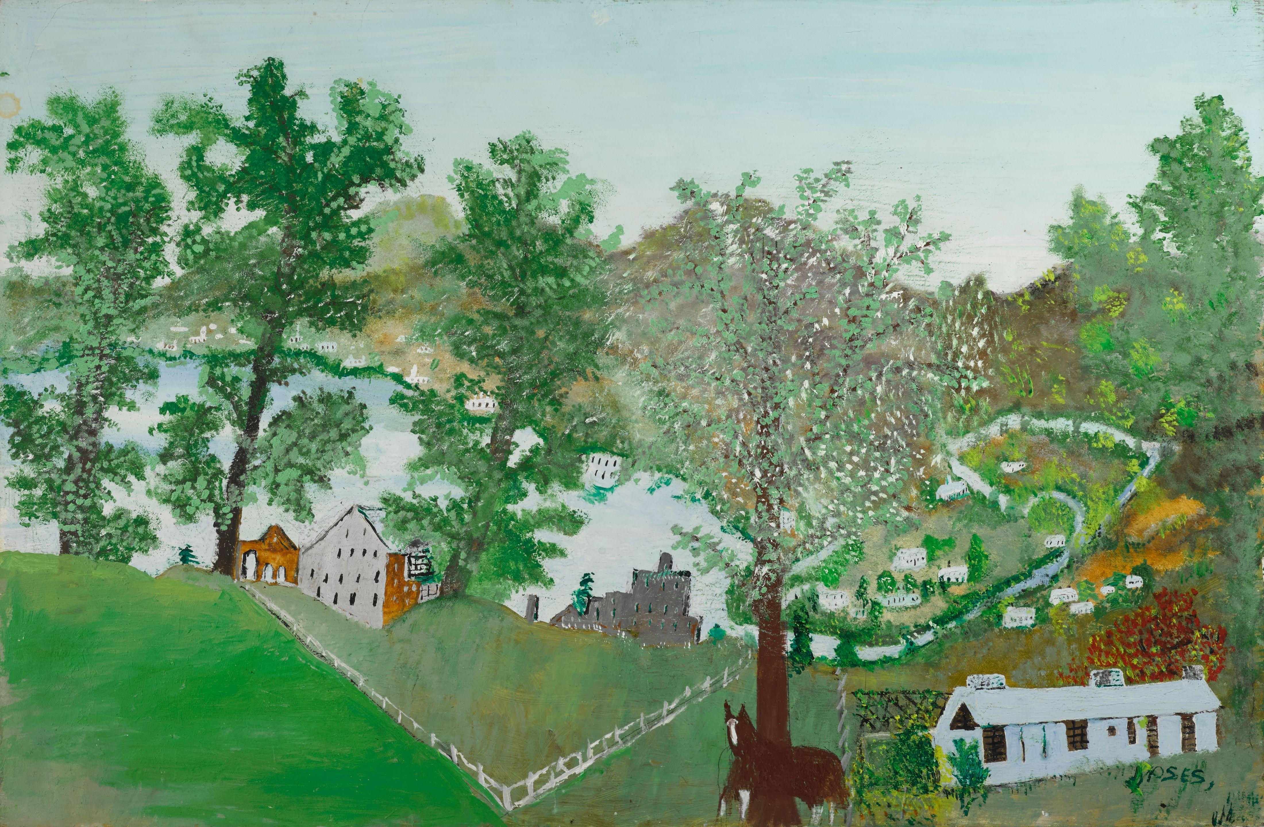 Grandma Moses - The Lake (Unfinished)
