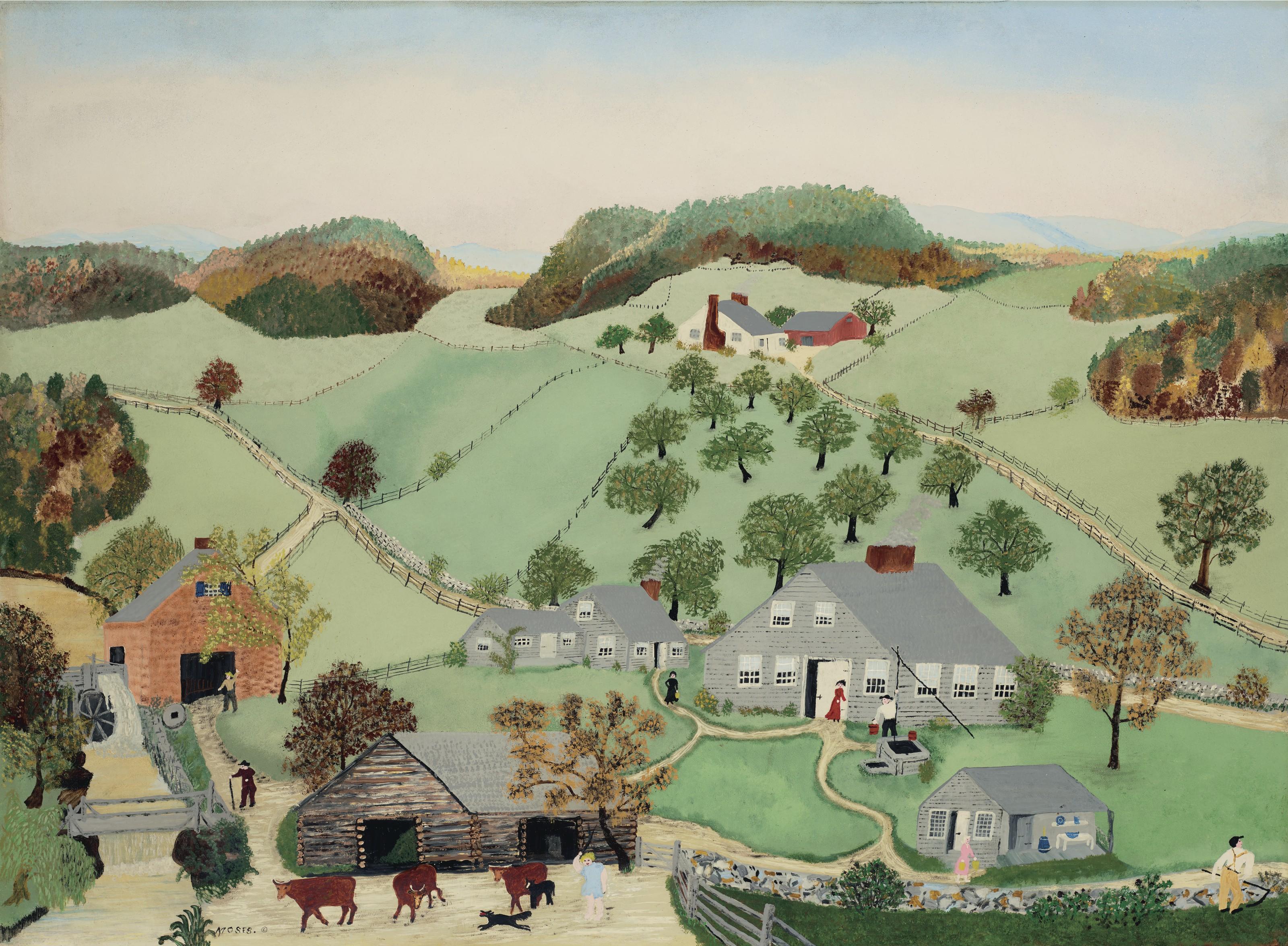 Grandma Moses - The Old Oaken Bucket in 1800