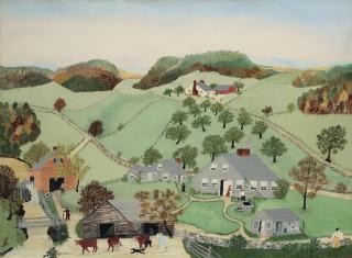 Grandma Moses - The Old Oaken Bucket in 1800