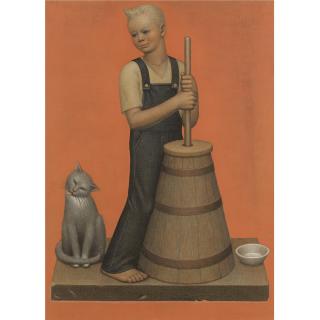 Grant Wood - Churning