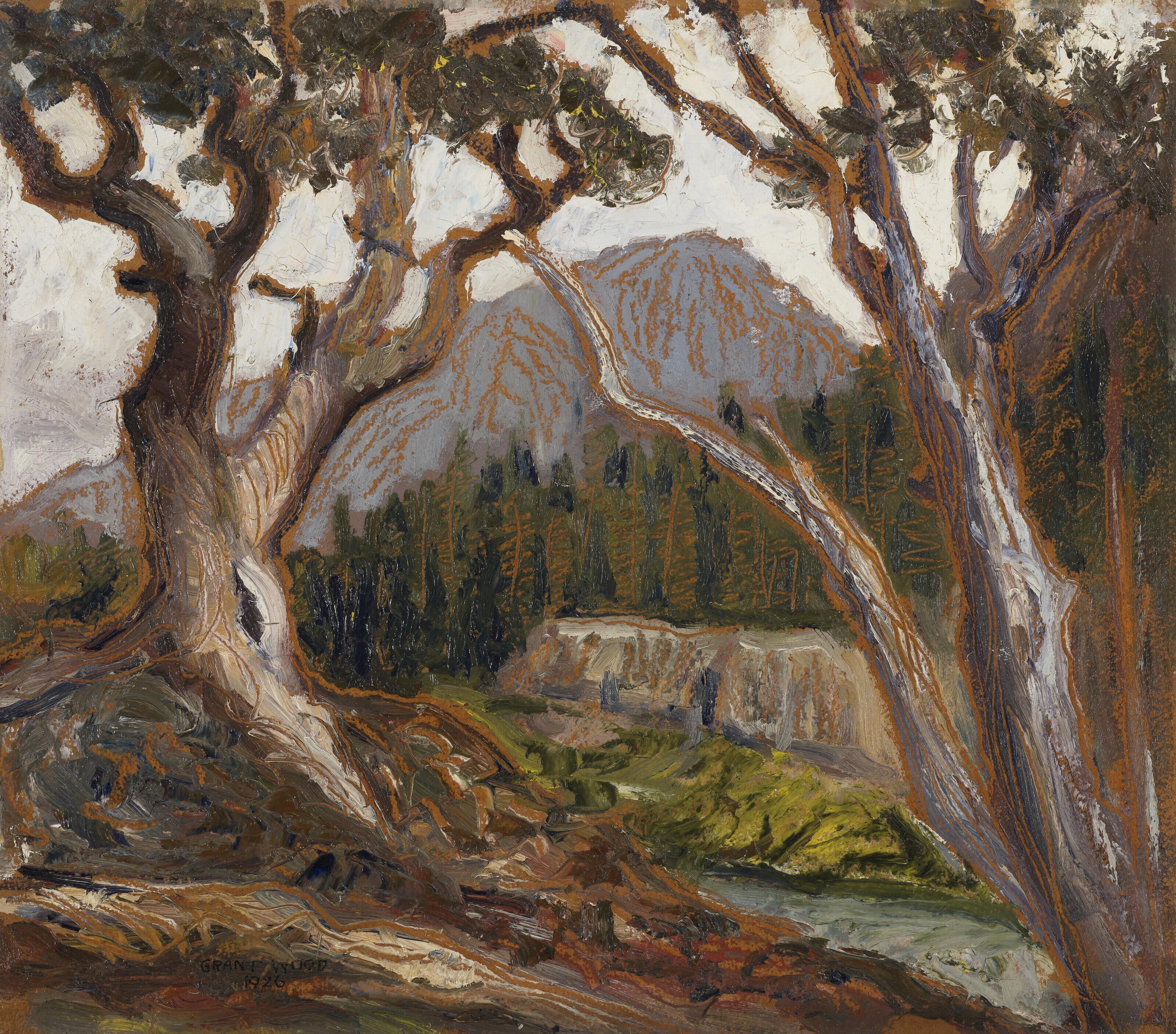 Grant Wood - Long\'s Peak from Loch Vale, Estes Park, Colorado