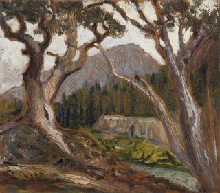 Grant Wood - Long\'s Peak from Loch Vale, Estes Park, Colorado