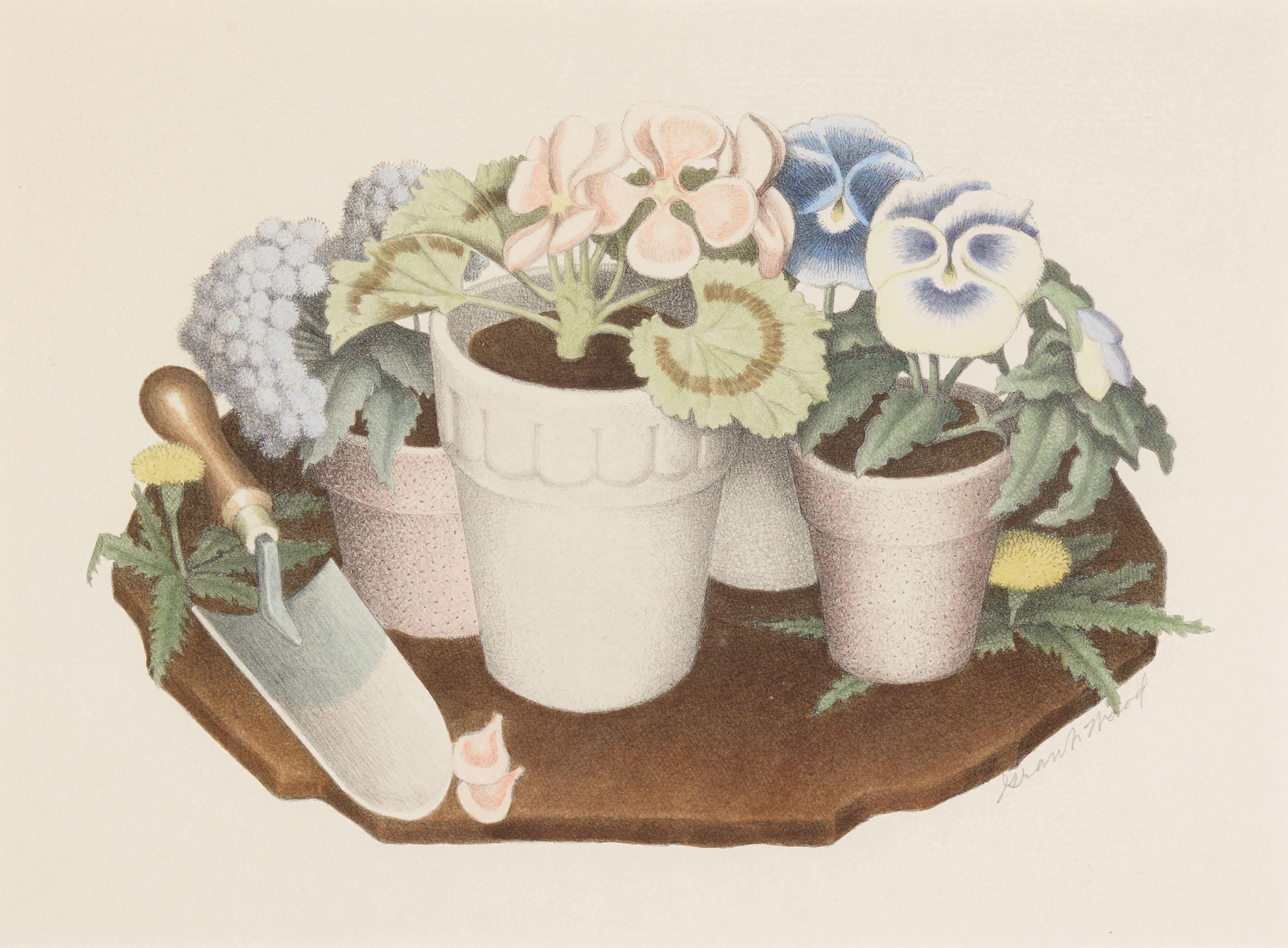 Grant Wood - Tame Flowers