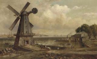Granville Perkins - Isaac Edge\'s windmill, Jersey City, New Jersey