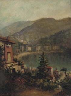Granville Perkins - View of An Italian Waterfront Town