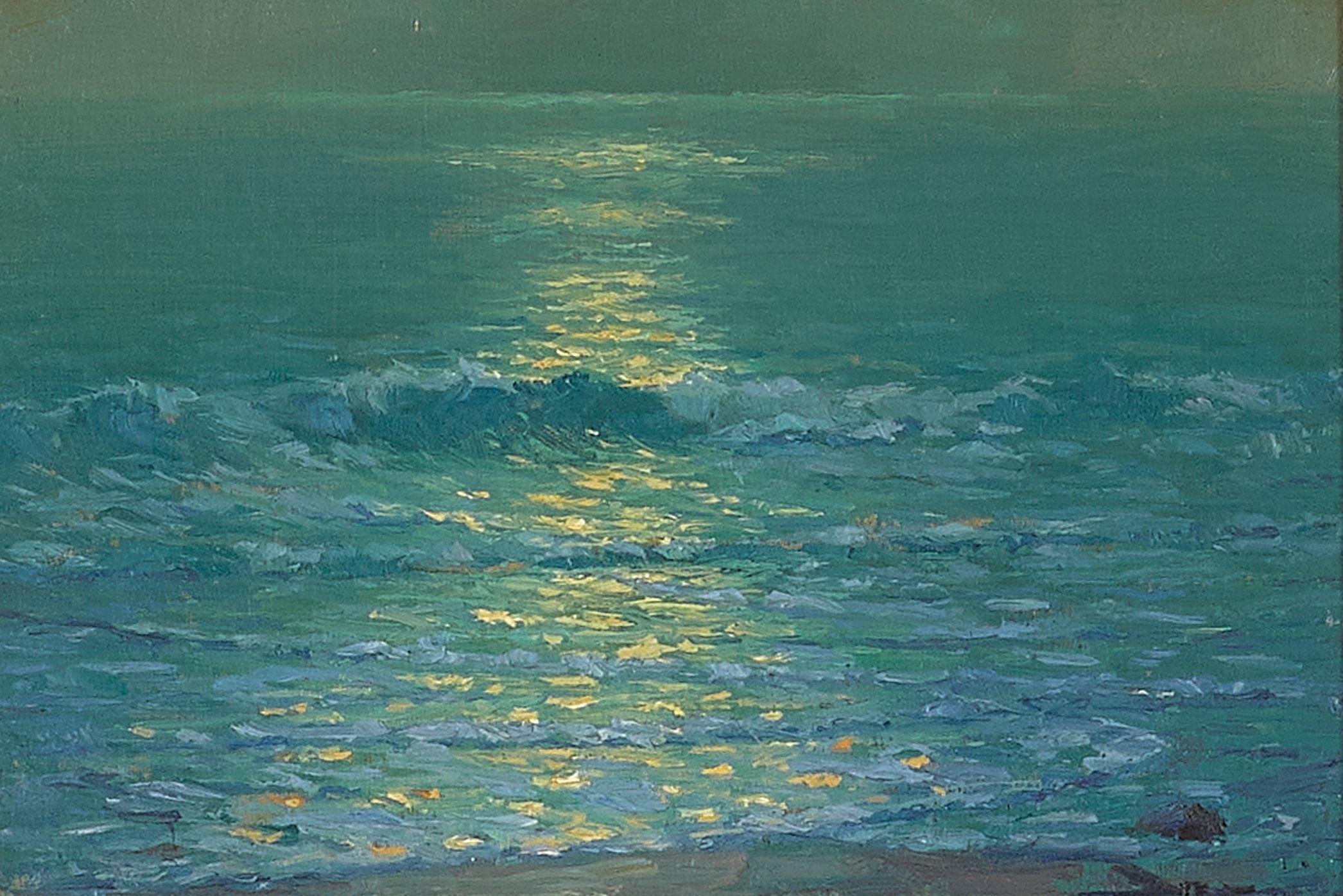 Granville Redmond - Moonlit Malibu Surf
