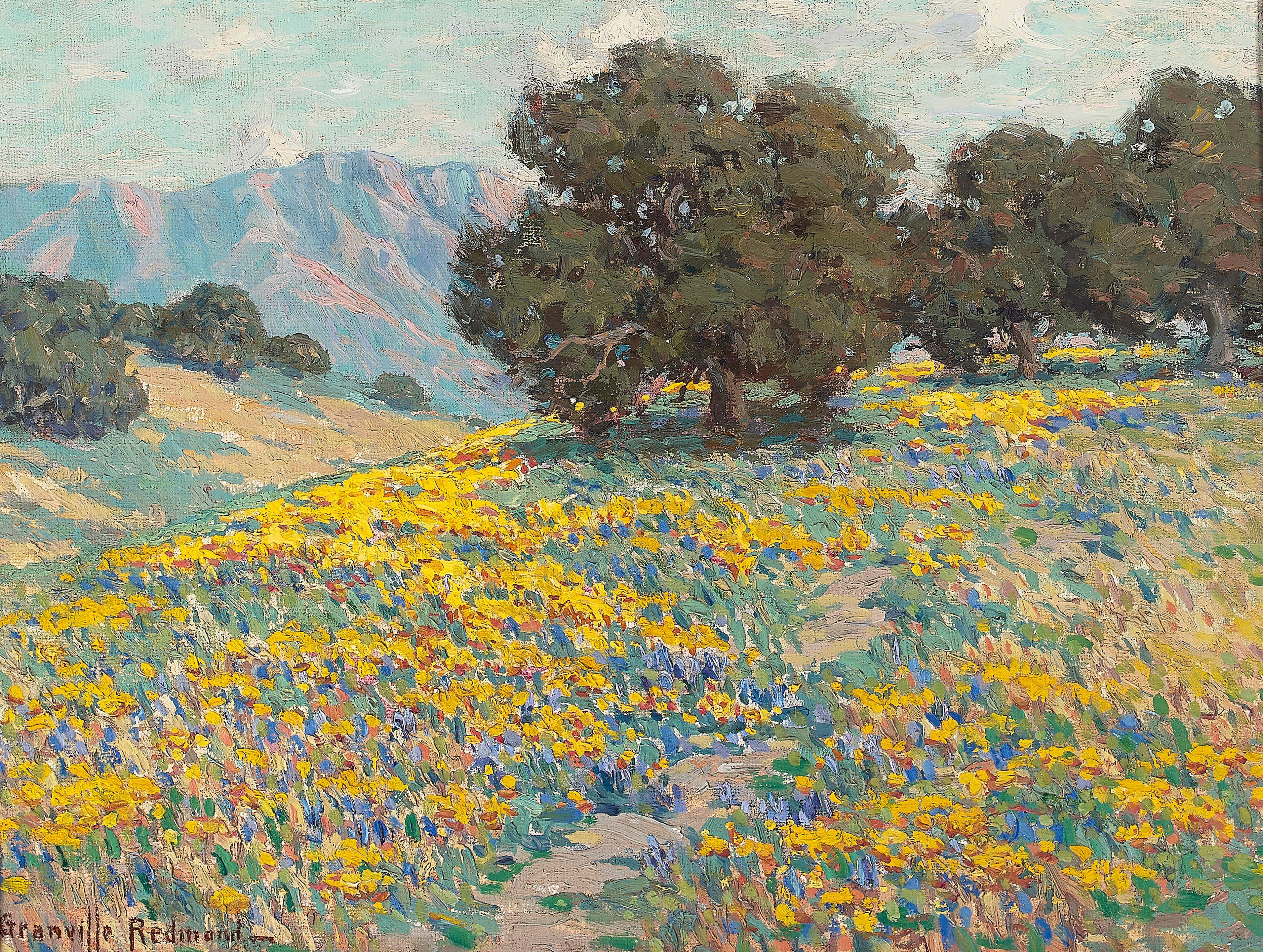 Granville Redmond - Oaks and Wildflowers
