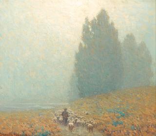 Granville Redmond - Shepherd on a path