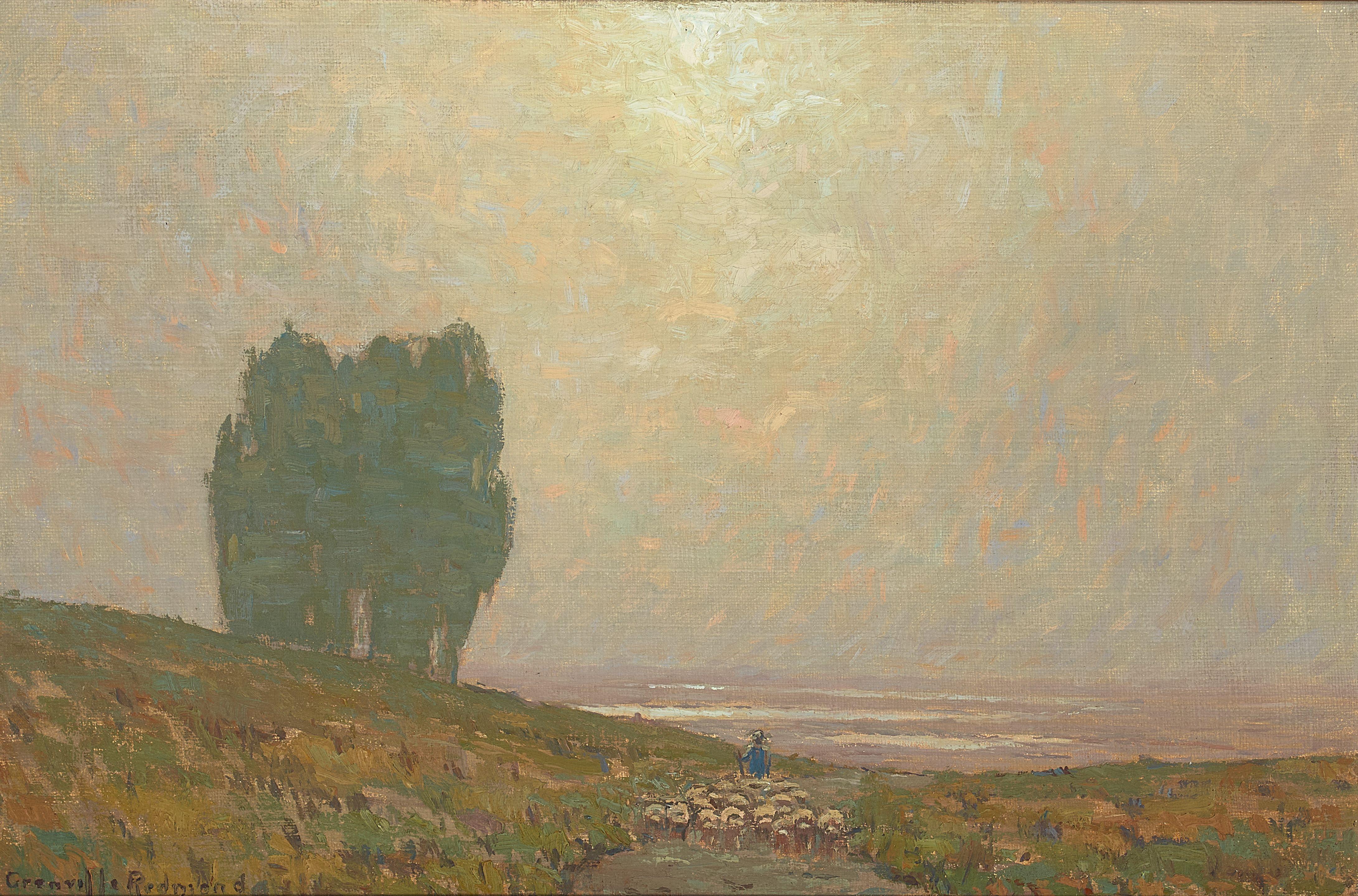 Granville Redmond - Tending the Flock 12 x 18 in. framed 18 x 24 1/4 in.