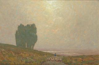 Granville Redmond - Tending the Flock 12 x 18 in. framed 18 x 24 1/4 in.