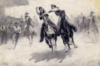 Grattan Condon - Quirts Flying 24 x 36 in. framed 32 x 43 in.