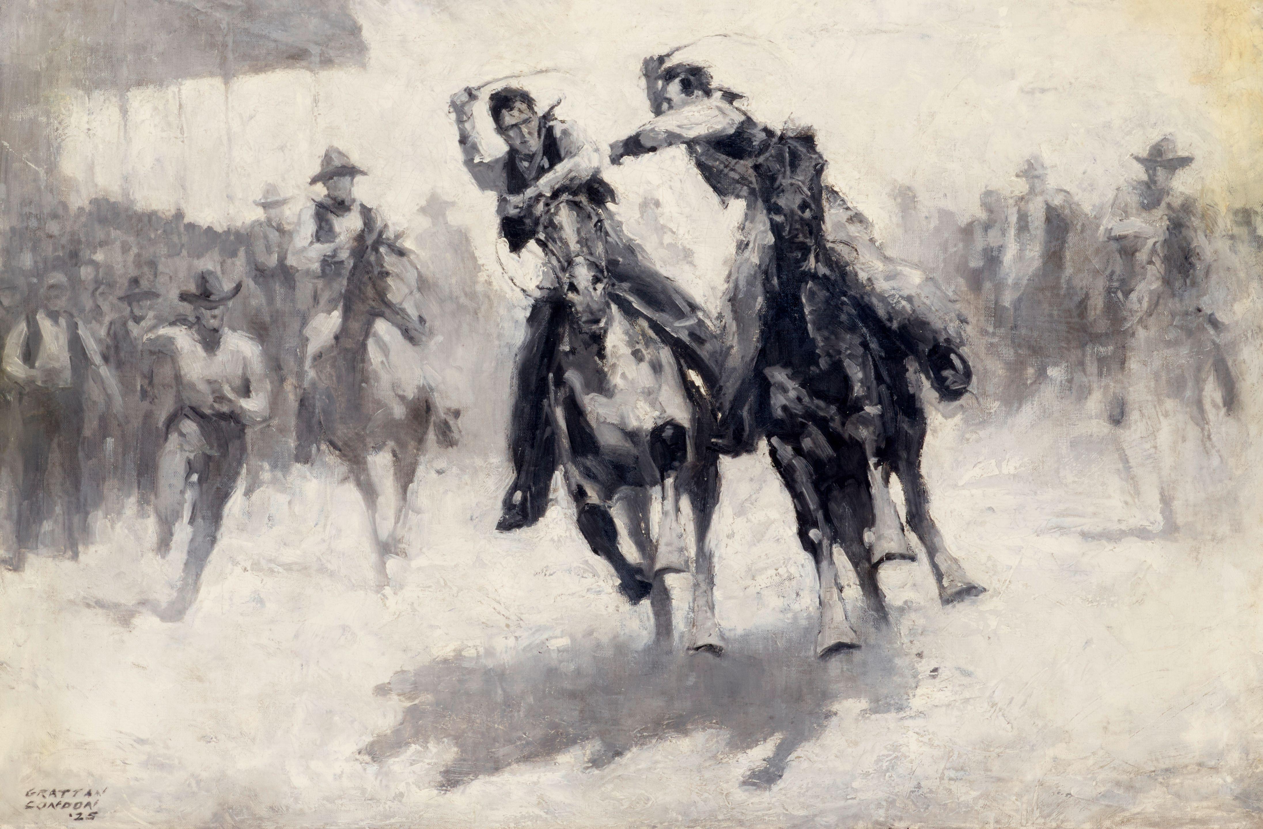 Grattan Condon - Quirts Flying 24 x 36 in. framed 32 x 43 in.