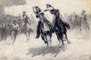 Grattan Condon - Quirts Flying 24 x 36 in. framed 32 x 43 in.