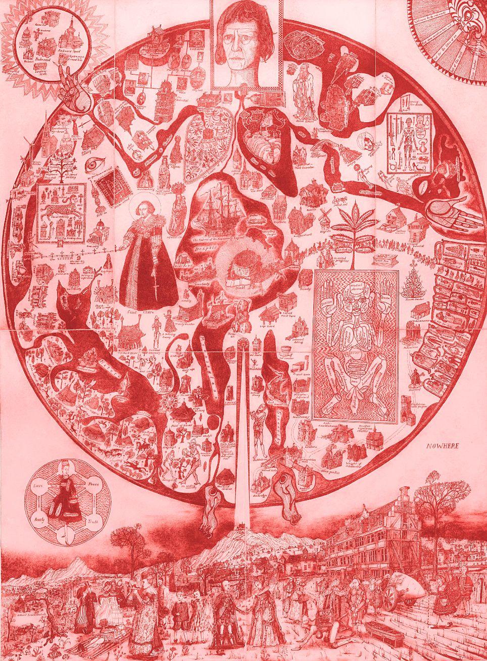 Grayson Perry - Map of Nowhere (Red)