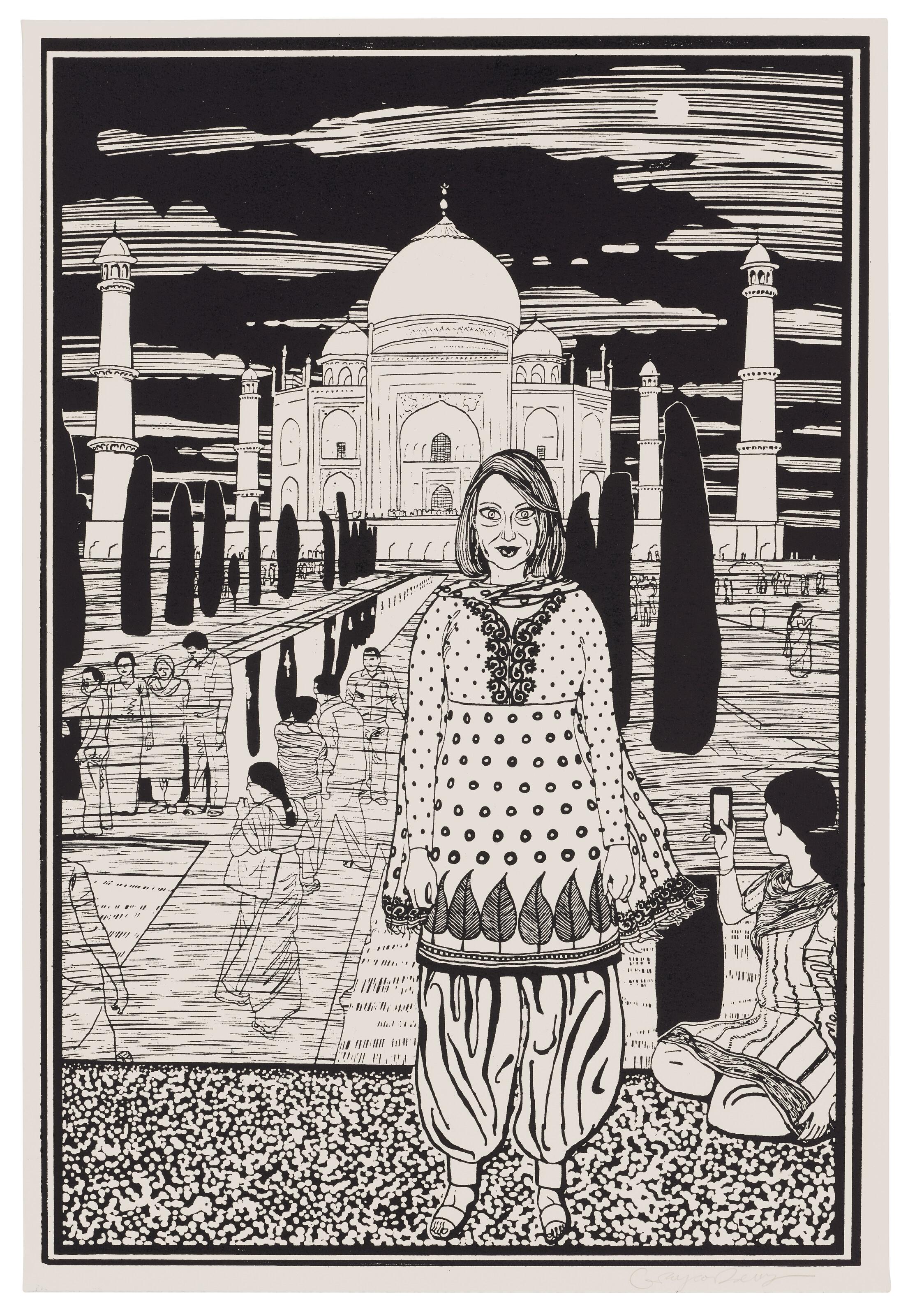Grayson Perry - Plate 6, from: Six Snapshots of Julie (black and white)