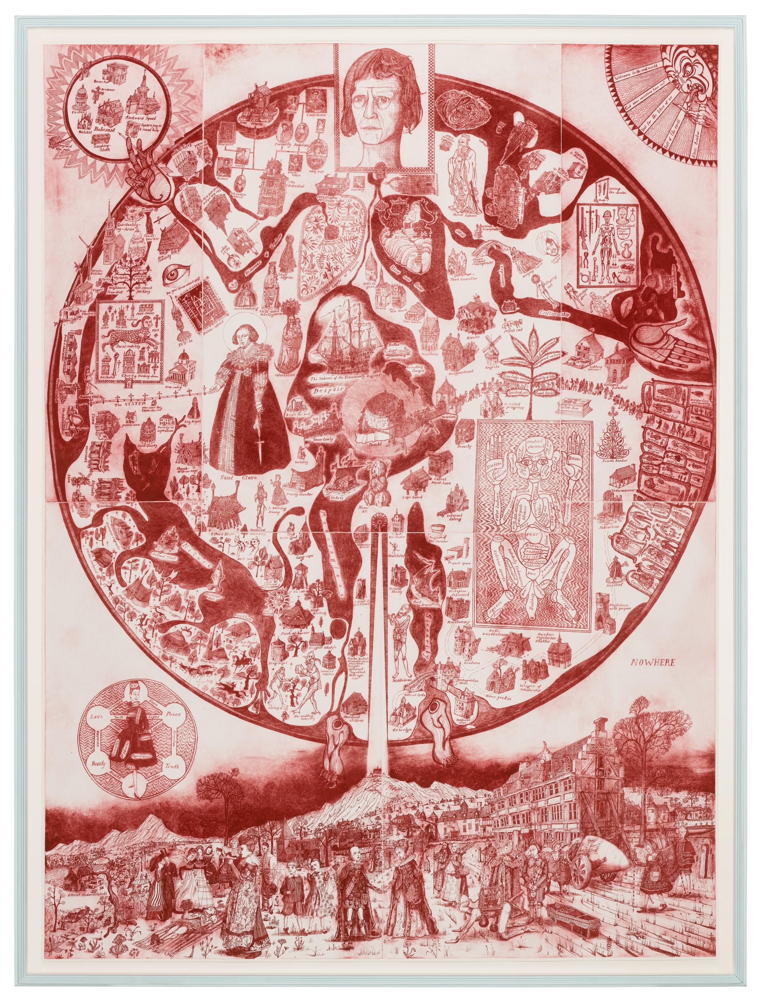 Grayson Perry - The Map of Nowhere (Red)