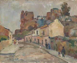 Gregoire Johannes Boonzaier - A Spanish Street (unframed)