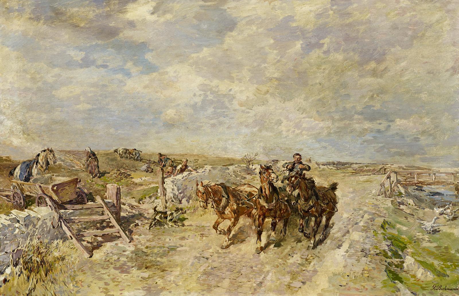 Gregor von Bochmann - Estnische Landschaft mit schnellem Pferdegespann.